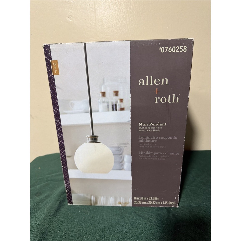 allen‎ + roth  1 - Light Transitional Globe Mini Pendant Light Brushed Nickel